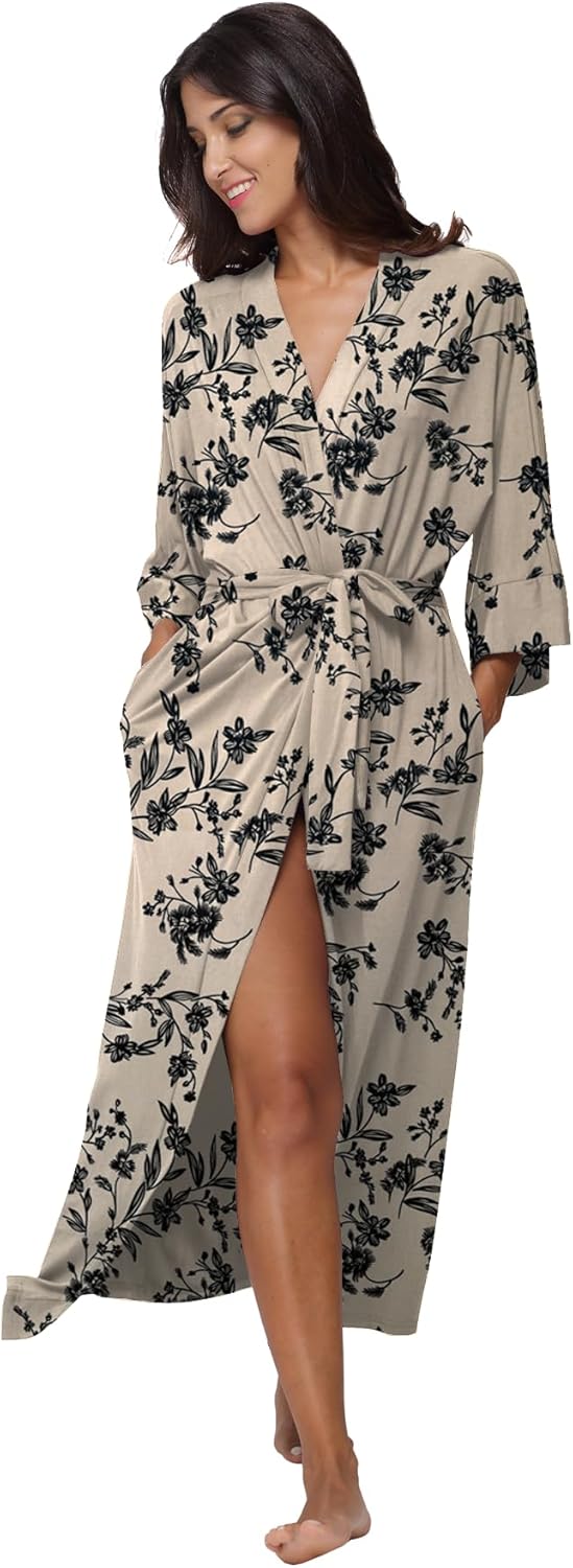 Women's Soft Long Bath Robes Full Length Kimonos for Comfort