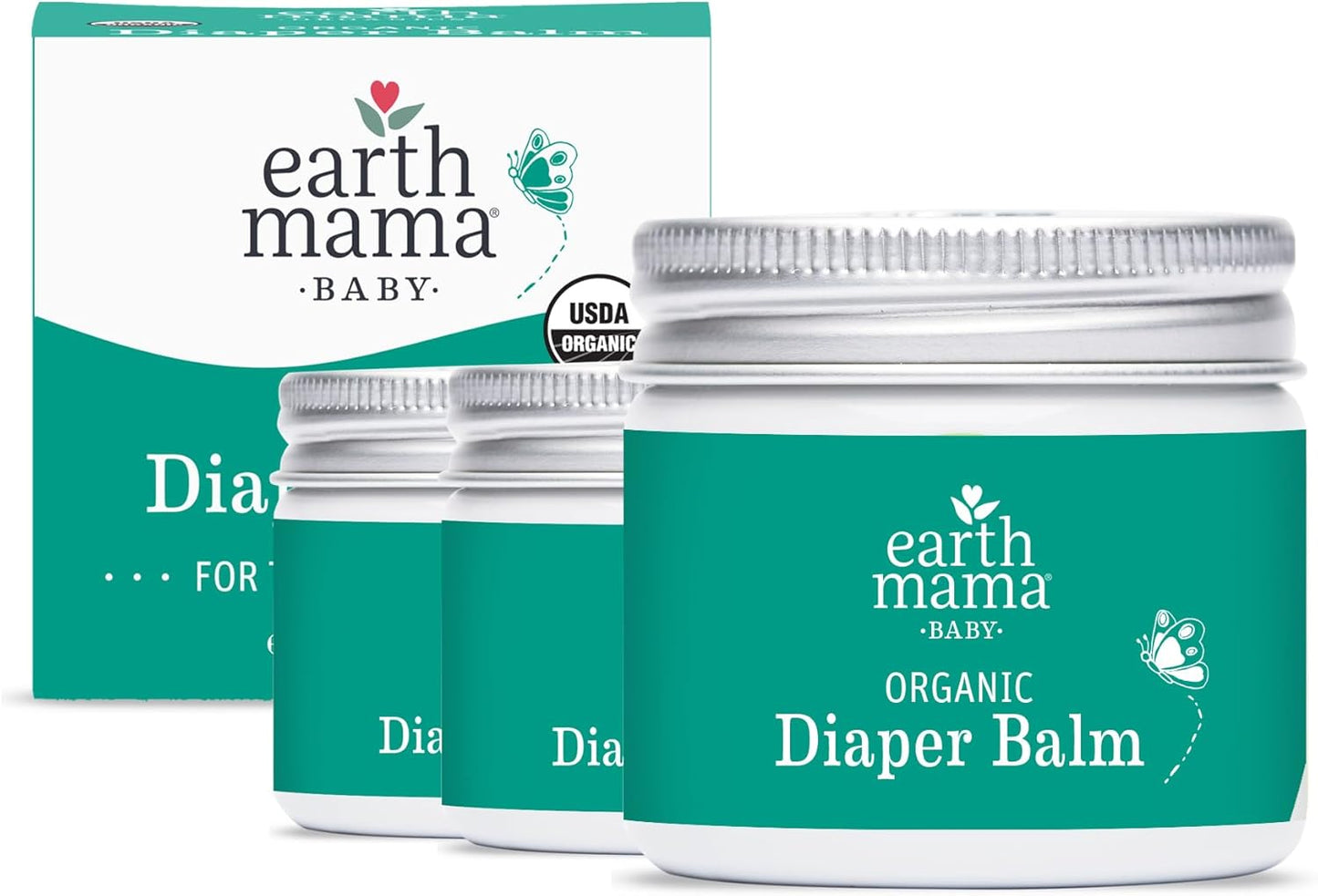 Earth Mama Organic Diaper Balm for Sensitive Skin - 3-Pack