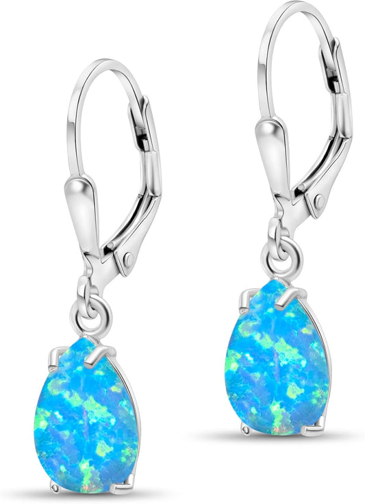 925 Sterling Silver Gemstone Teardrop Earrings for Women Gift