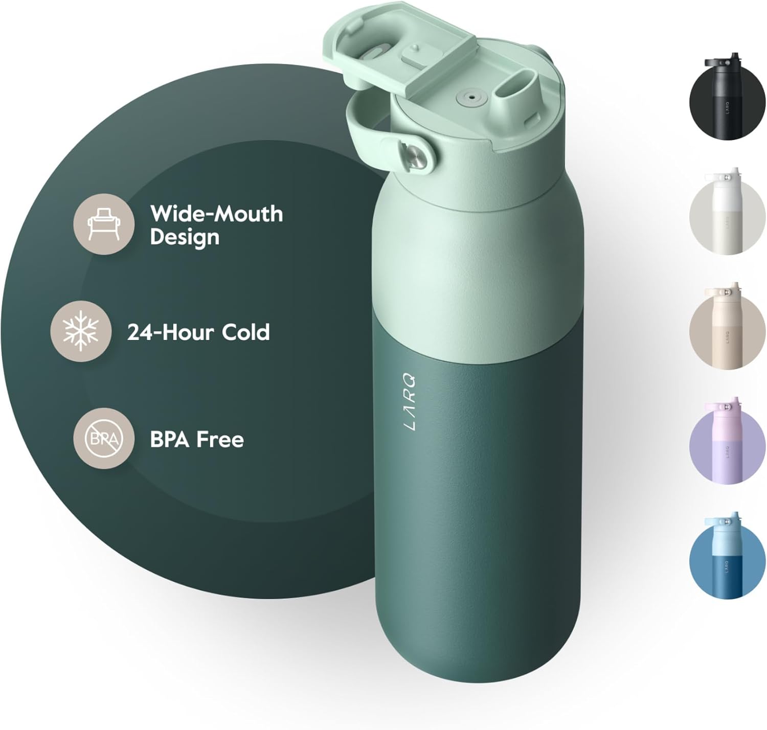 LARQ Bottle Swig Top 23oz - Insulated Stainless Steel Water Bottle