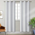 Greyish White Room Darkening Curtains 38 x 84 in - Grommet Thermal