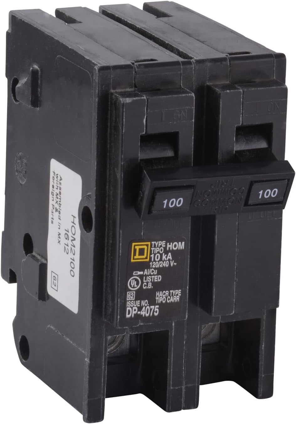 Square D Homeline 100 Amp Mini Circuit Breaker for Residential Use