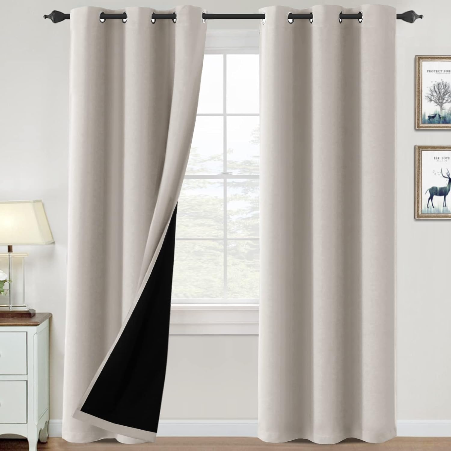 H.VERSAILTEX 100% Blackout Curtains for Bedroom and Living Room