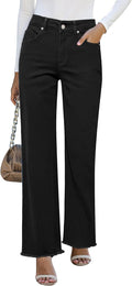 GRAPENT Straight Leg High Waisted Jeans for Women - Flattering Stretch