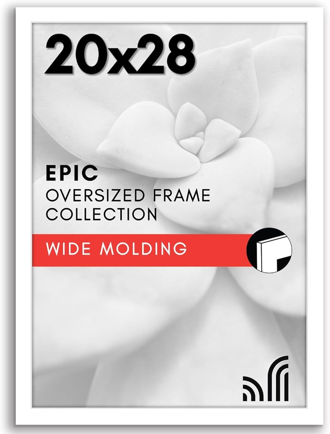 20x28 White Picture Frame with Polished Plexiglass for Display