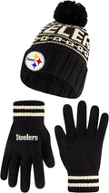 Ultra Game NFL Super Soft Cable Knit Winter Beanie and Touchscreen Fan