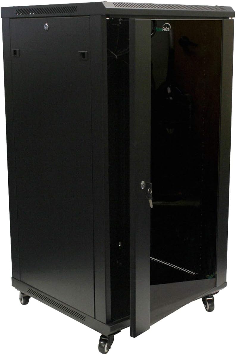 NavePoint 22U Server Cabinet Wall Mount Rack with Caster Wheels