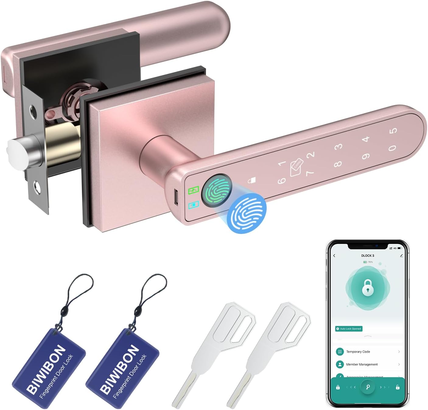Fingerprint Door Lock with Smart APP and Multiple Access Methods
