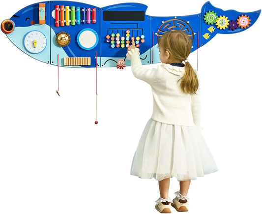 VEVOR Orca Activity Busy Board Wall for Kids 3-12 Years