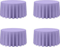 Lavender Round Tablecloth 120 in 4 Pack - Washable Party Covers