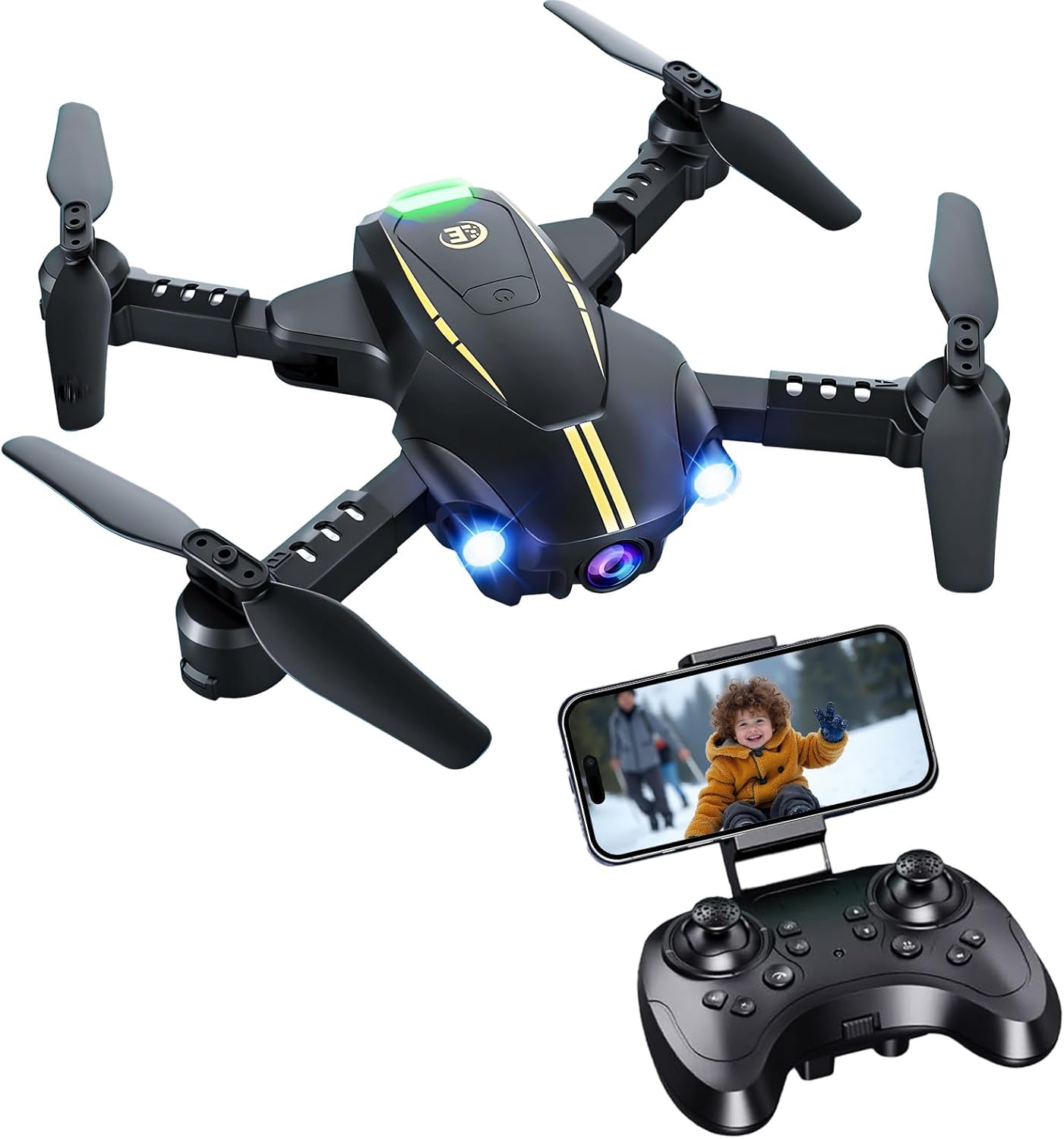1080P Camera FPV Drone: Foldable, 2 Batteries, 3 Speeds