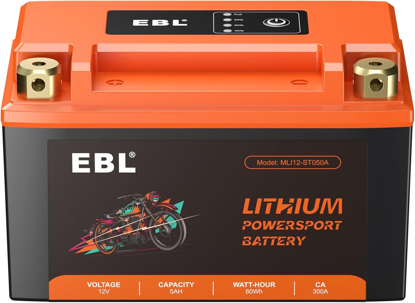EBL Lithium YTX7A-BS 12V 5Ah Motorcycle Battery for Powersports