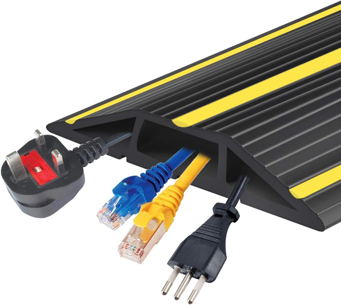 20Ft Cord Covers for Wires on Floor with Anti-Slip Base