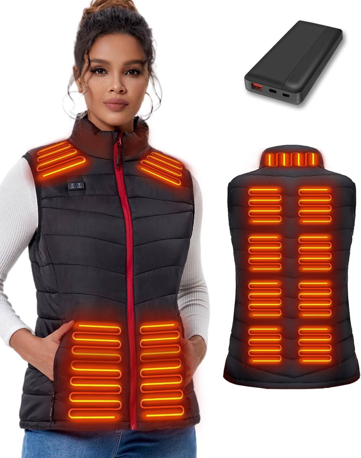 Heated Vest for Women with 10000mAh Battery Pack and Comfort