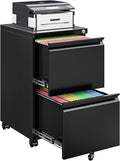 2 Drawer File Cabinet On Wheels Mobile File Cabinet with Lock