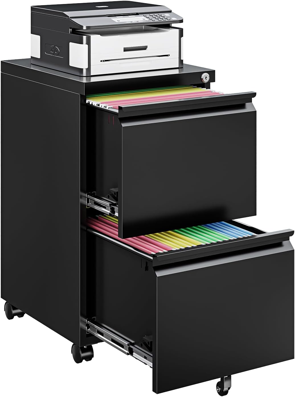 Mobile File Cabinet with Lock for Home Office - Compact & Secure