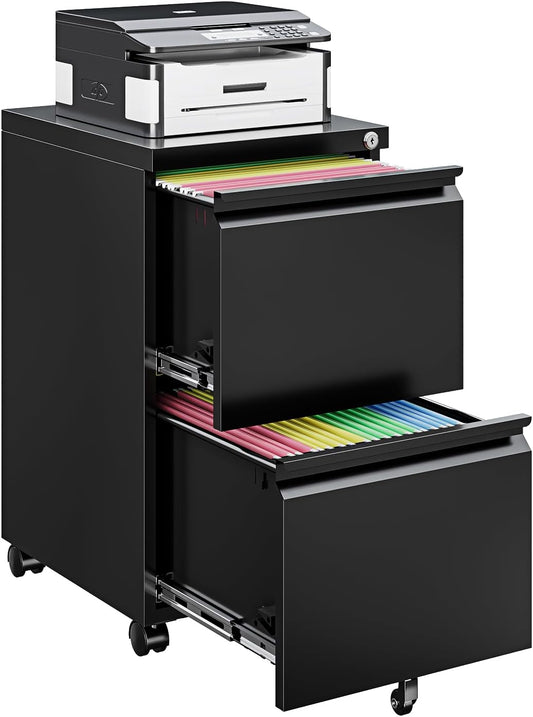 Mobile File Cabinet with Lock for Home Office - Compact & Secure