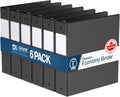 Premium Economy 6-Pack 3-Ring Binders, Round-Ring 2 in - Durable