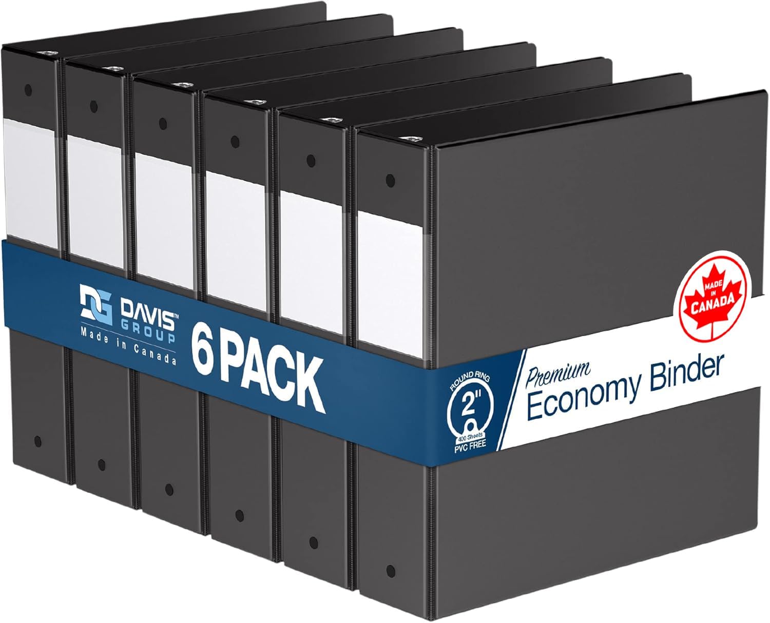 Premium Economy 6-Pack 2 Inch Round-Ring Binders for School