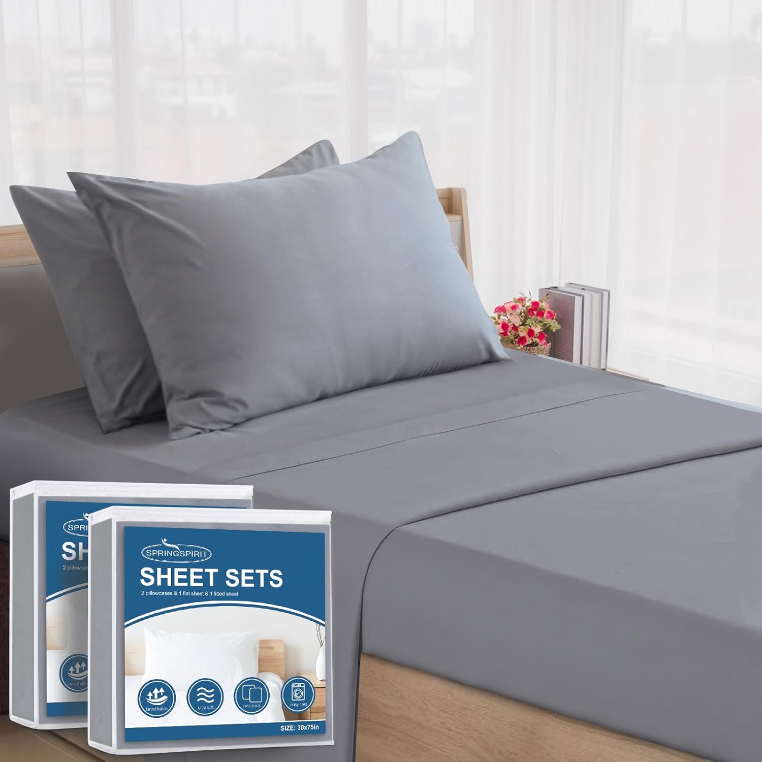 SPRINGSPIRIT Cot Sheets Set for Comfortable Sleeping Experience