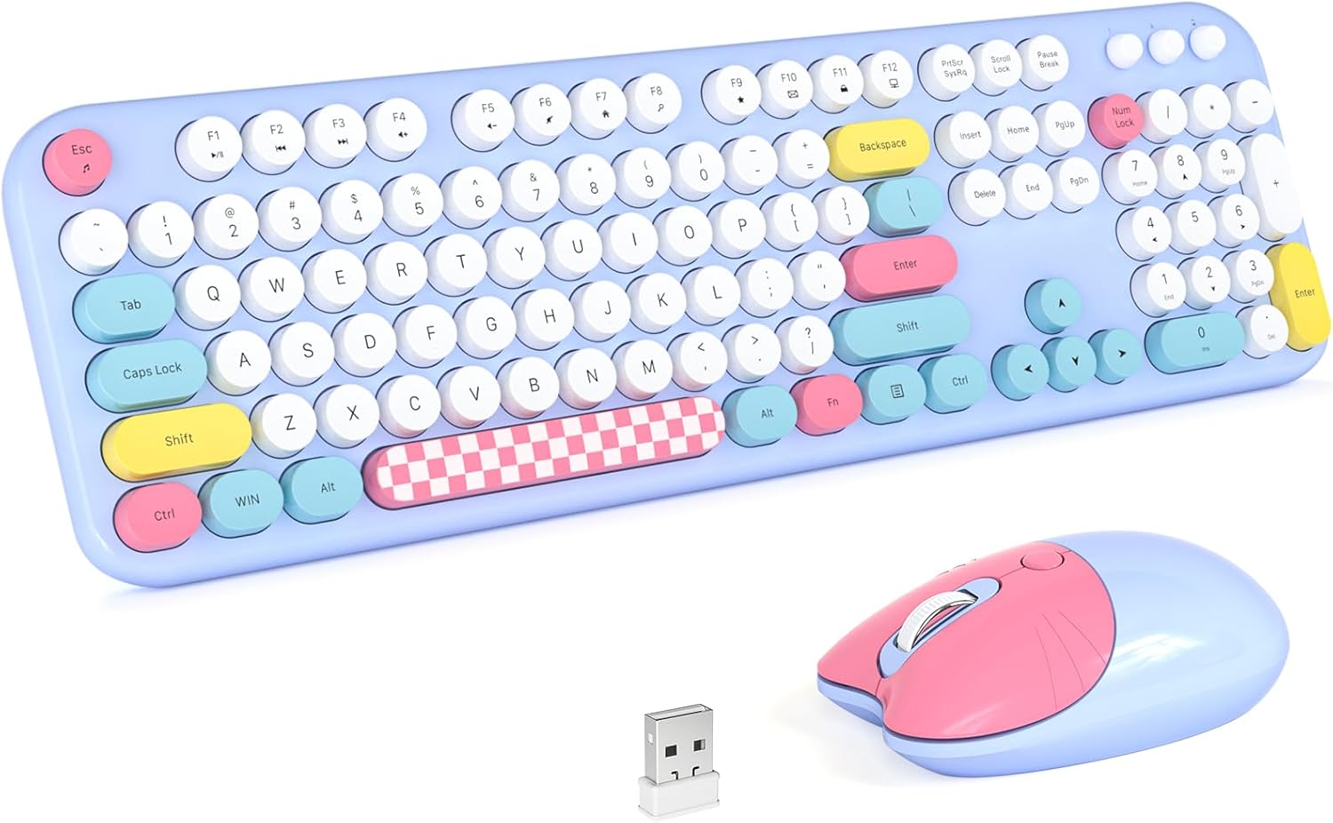 Blue Wireless Keyboard & Mouse Combo for Windows - Atelus