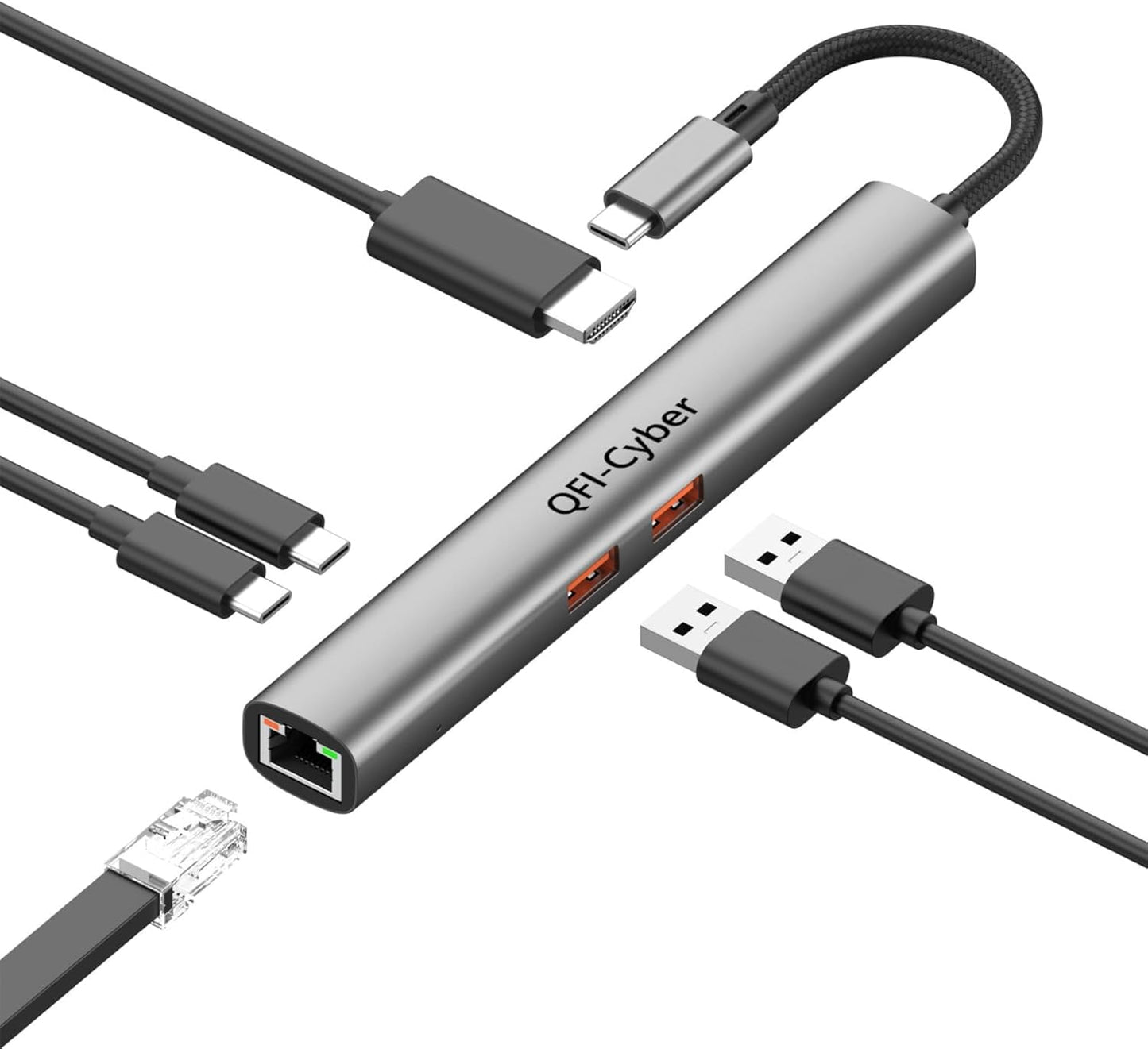 6-in-1 USB C Hub for Fast Data Transfer and 4K HDMI Output