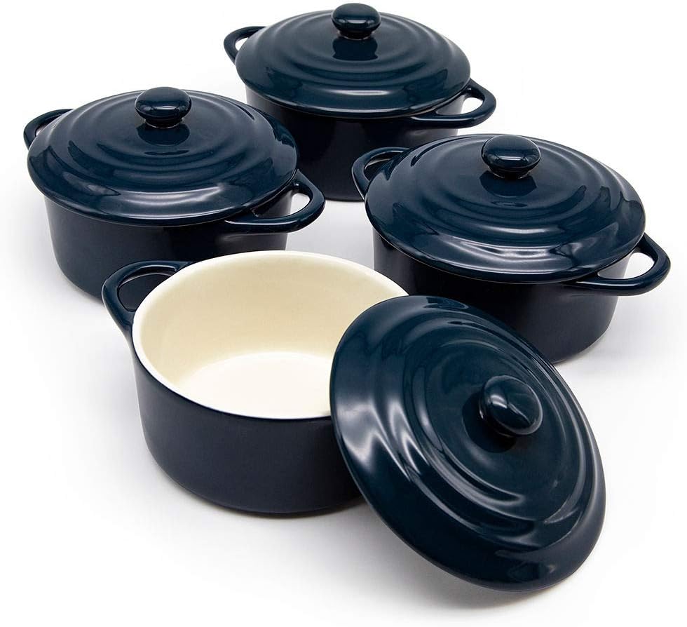 Kook Ceramic Mini Cocotte Set for Individual Baking Dishes