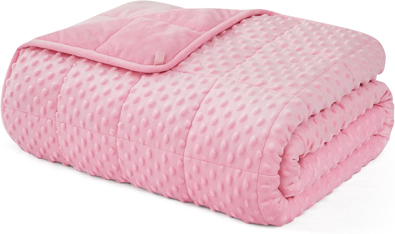 L'AGRATY Weighted Blanket 15lbs Minky Dots for Comfort