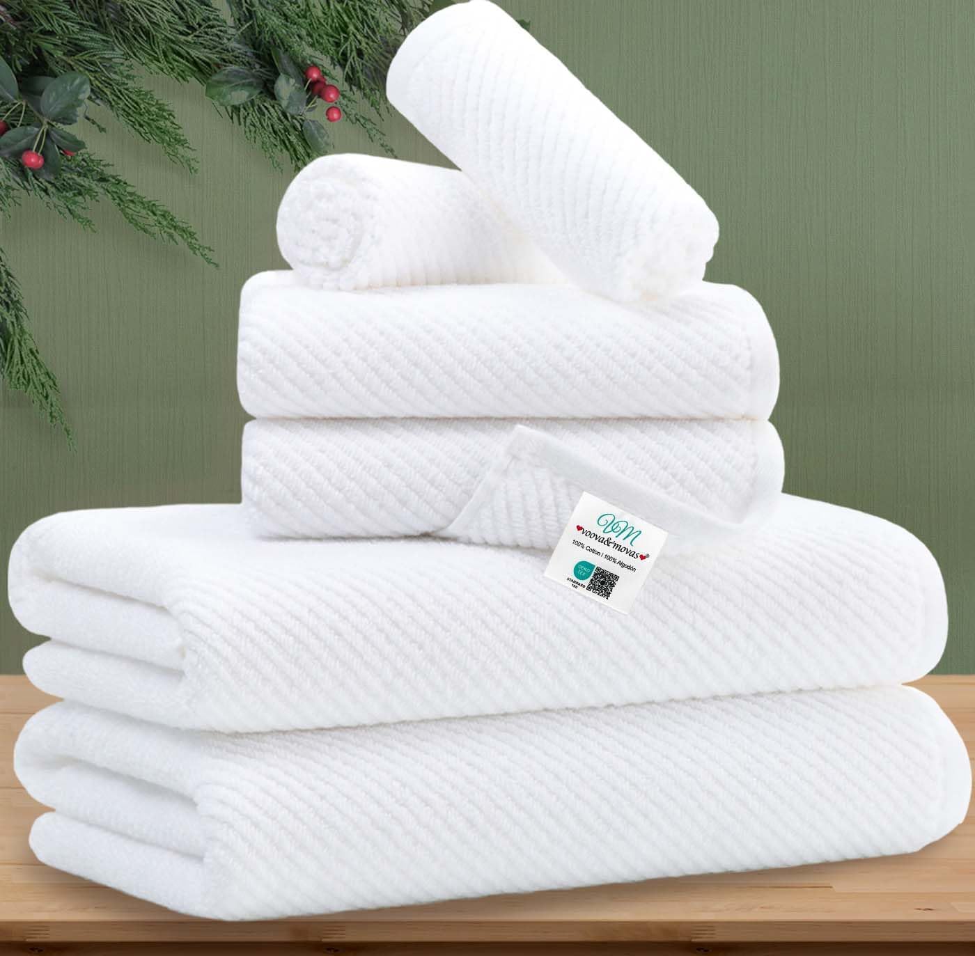 Luxurious 6-Piece Cotton Bath Towel Set for Everyday Elegance