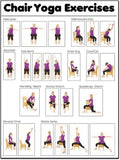 Chair Yoga Practice Poster - Senior-Friendly 12x16 Wall Art