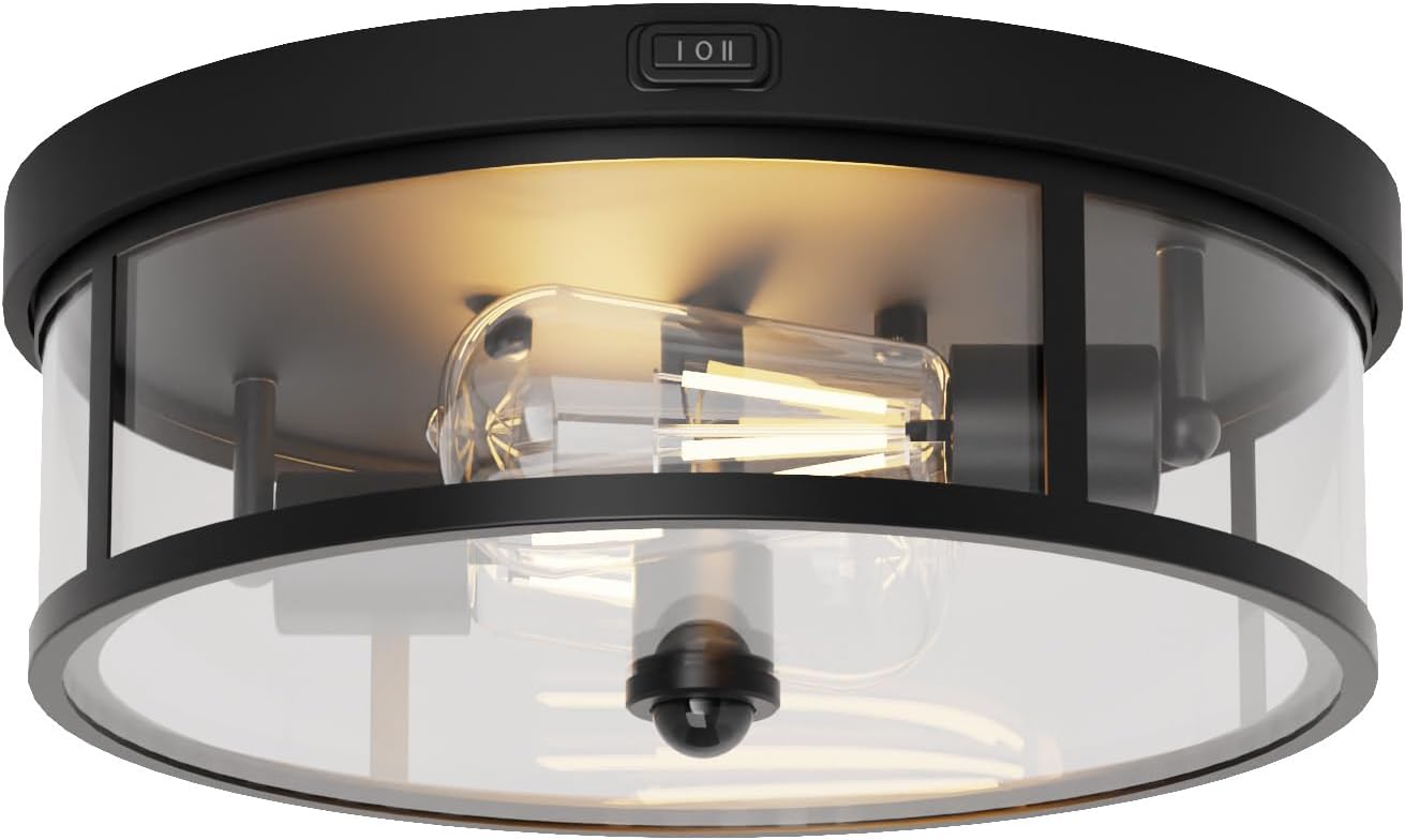 Outdoor Flush Mount Ceiling Light with Motion Sensor for Patios
