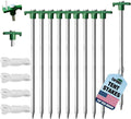 10pc Heavy Duty Tent Stakes Set w/ Ropes & Stopper
