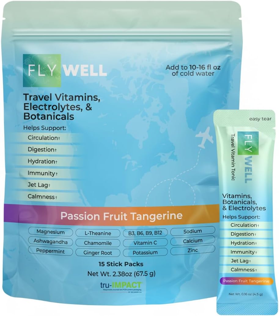 Travel Vitamin Tonic for Jet Lag, Hydration & Immune Support