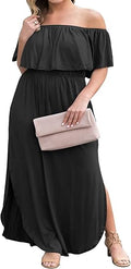 GXLU Women's Plus Size Summer Maxi Dress - Casual Floral Split