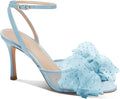 Womens Bow Tie Heels Sandals Slingback Peep Toe - Bridal Style