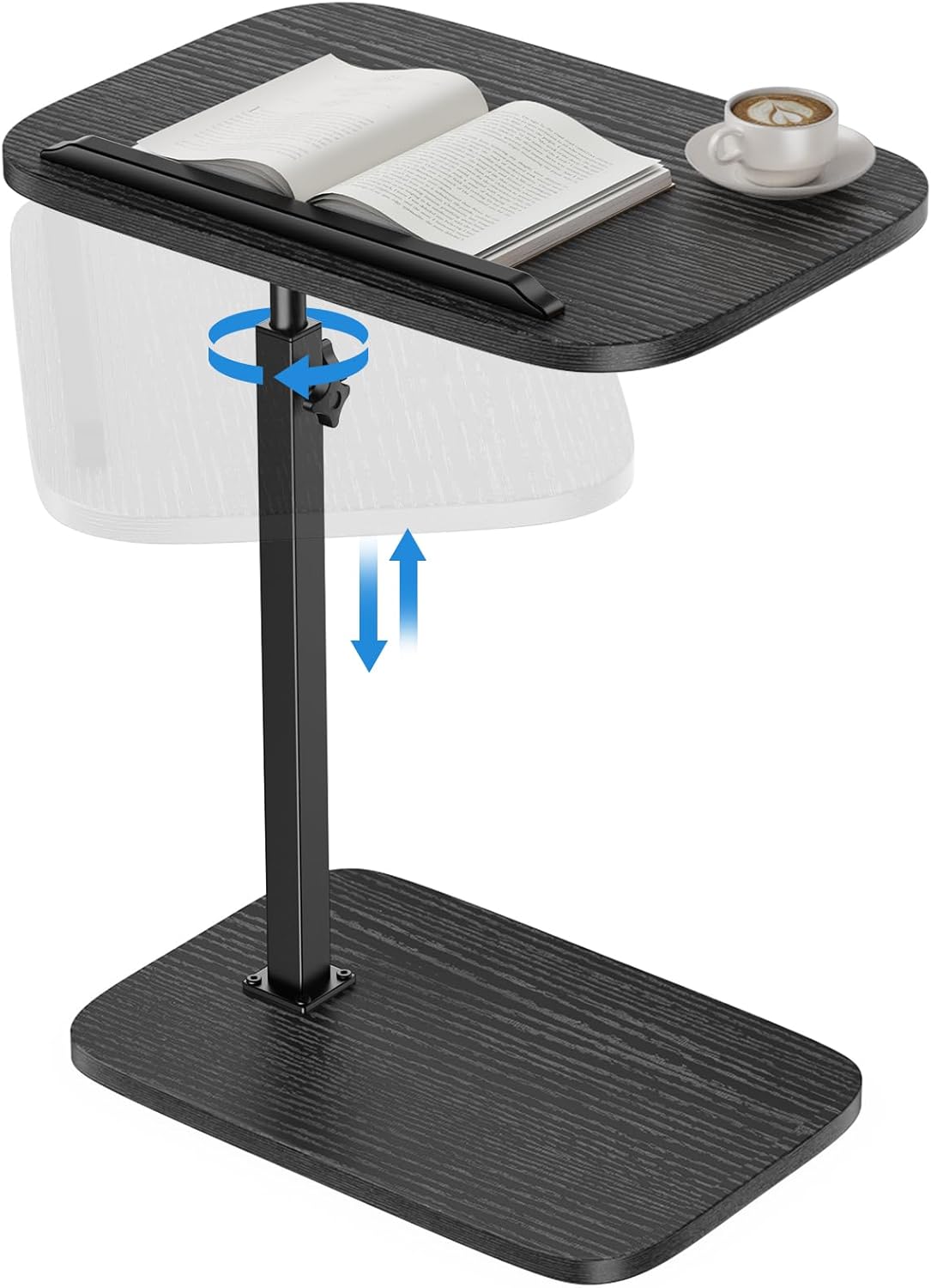 HUANUO Adjustable TV Tray with 360 Swivel and 90 Tilt