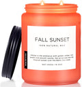 Fall Sunset Amber Scented Soy Candle - Long Lasting 110hr