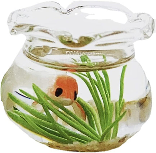 Miniature Fish Tank: Garden Scene Decor Accent