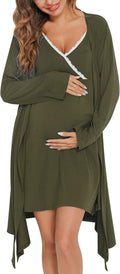 SWOMOG Womens Maternity Robe 2 Piece Nursing Nightgown (Style CJSX)