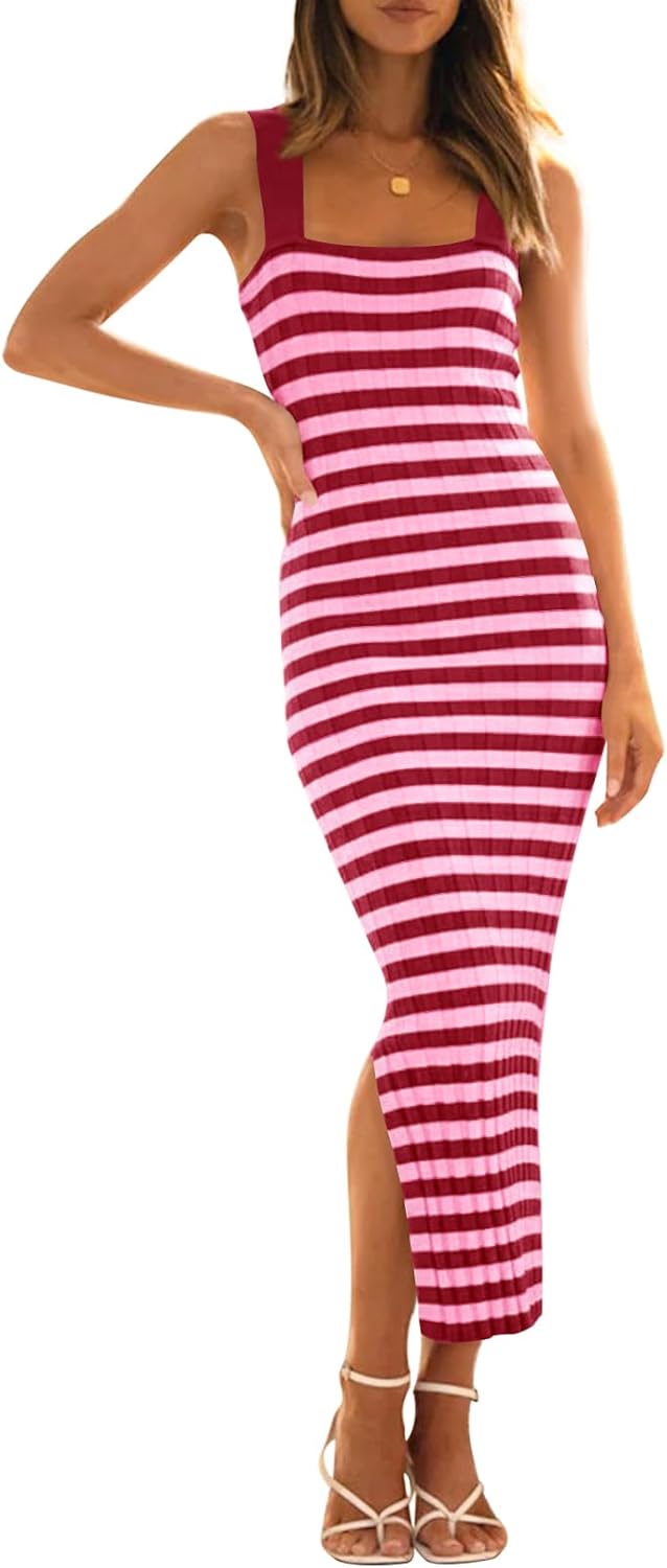 Stylish Women's Bodycon Midi Dress for Summer Vacations