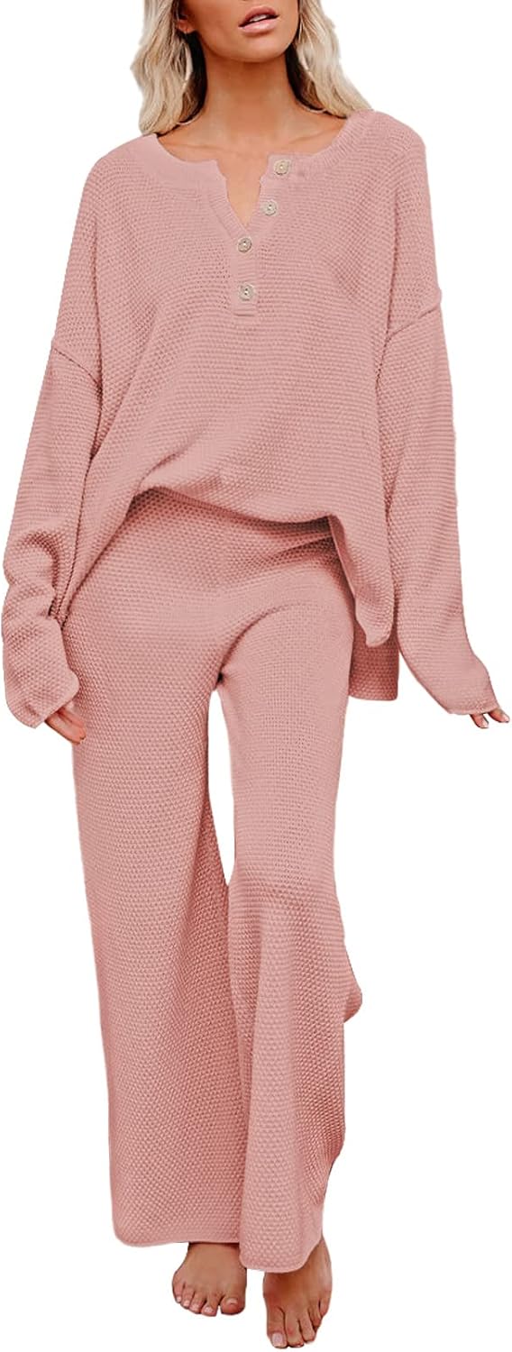 Pink Queen Women's 2 Piece Fall Outfit Lounge Set for Comfort