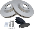 TRQ Front Semi-Metallic Brake Pad & Coated Rotor Kit - Complete Fit