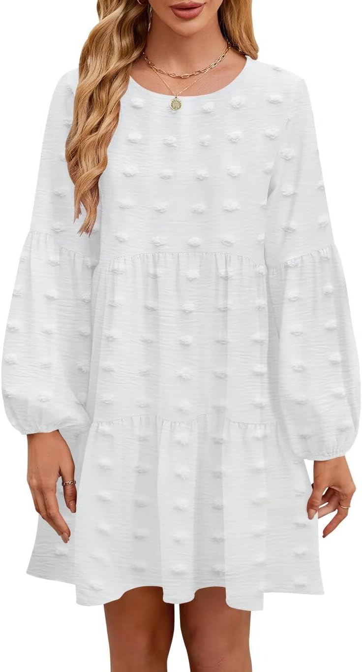 Trendy QACOHU Fall Dresses for Women with Long Lantern Sleeves