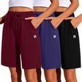 Women's Quick Dry High Waisted Bermuda Shorts - 3 Pack Comfortable