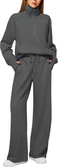 Women's 2 Piece Outfits Lounge Set 2025 - Oversized Half Zip