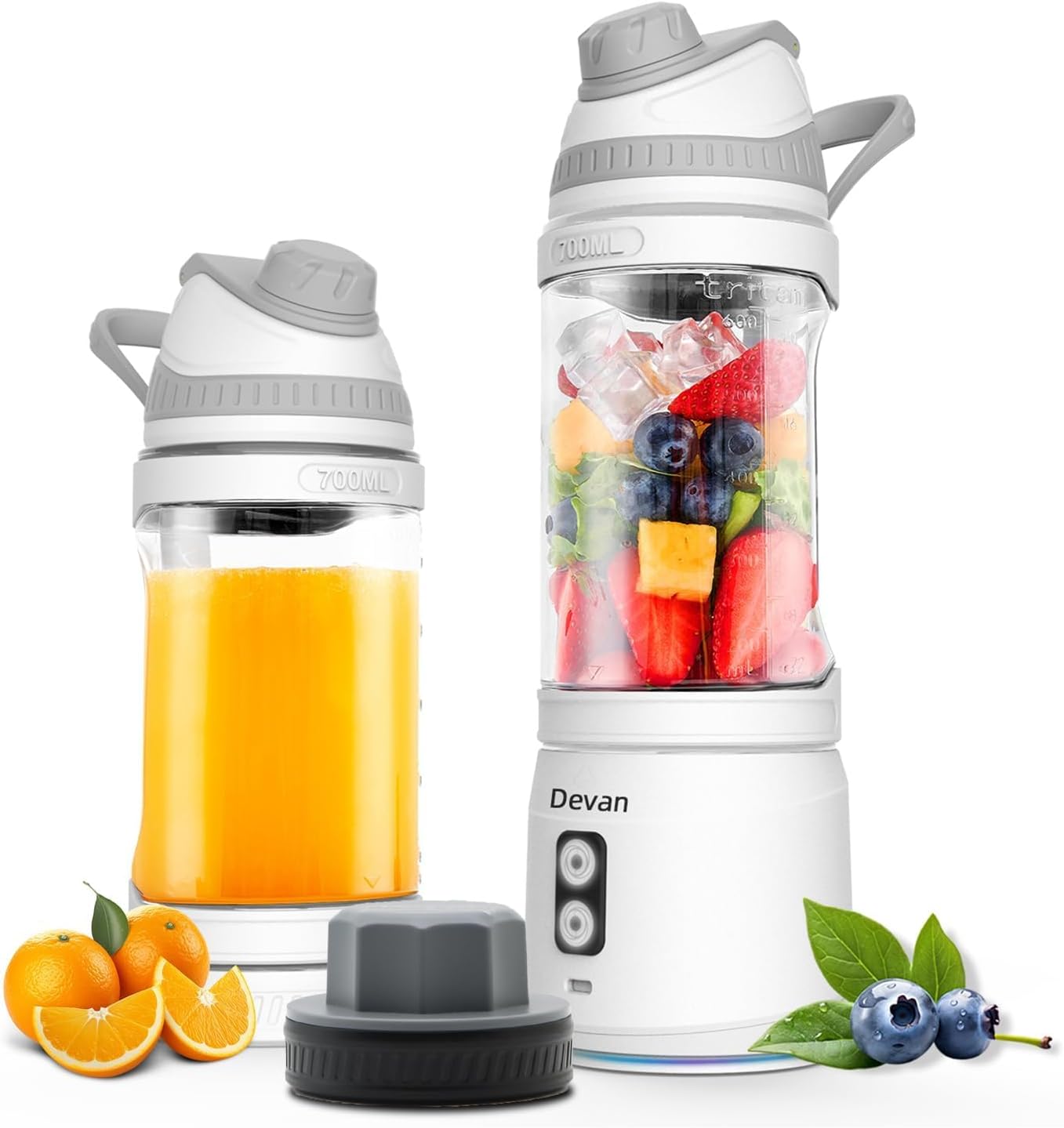 Anti-Jamming Portable Smoothie Blender: USB-C Rechargeable