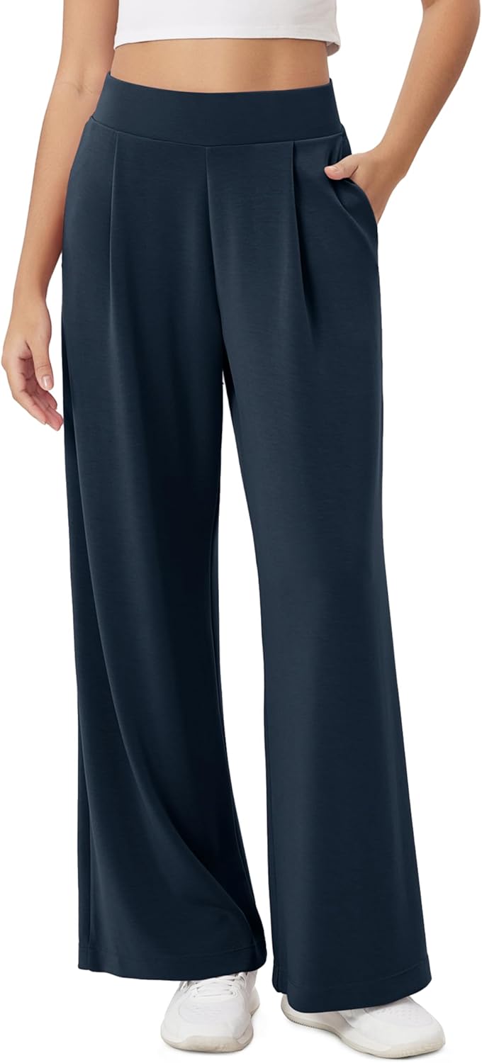 ODODOS Modal Soft Wide Leg Pants for Women High Waist Comfort