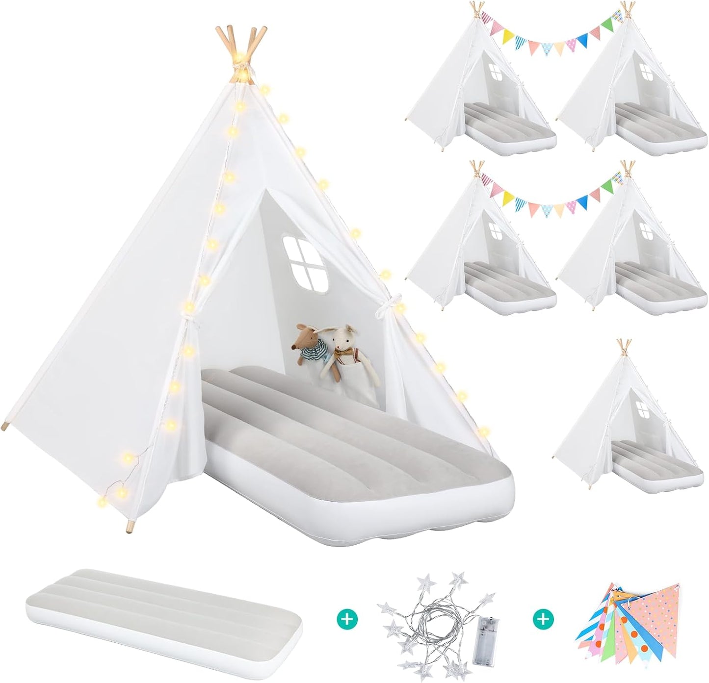 Inflatable Teepee Set: Star Lights, Flags - Sumbababy