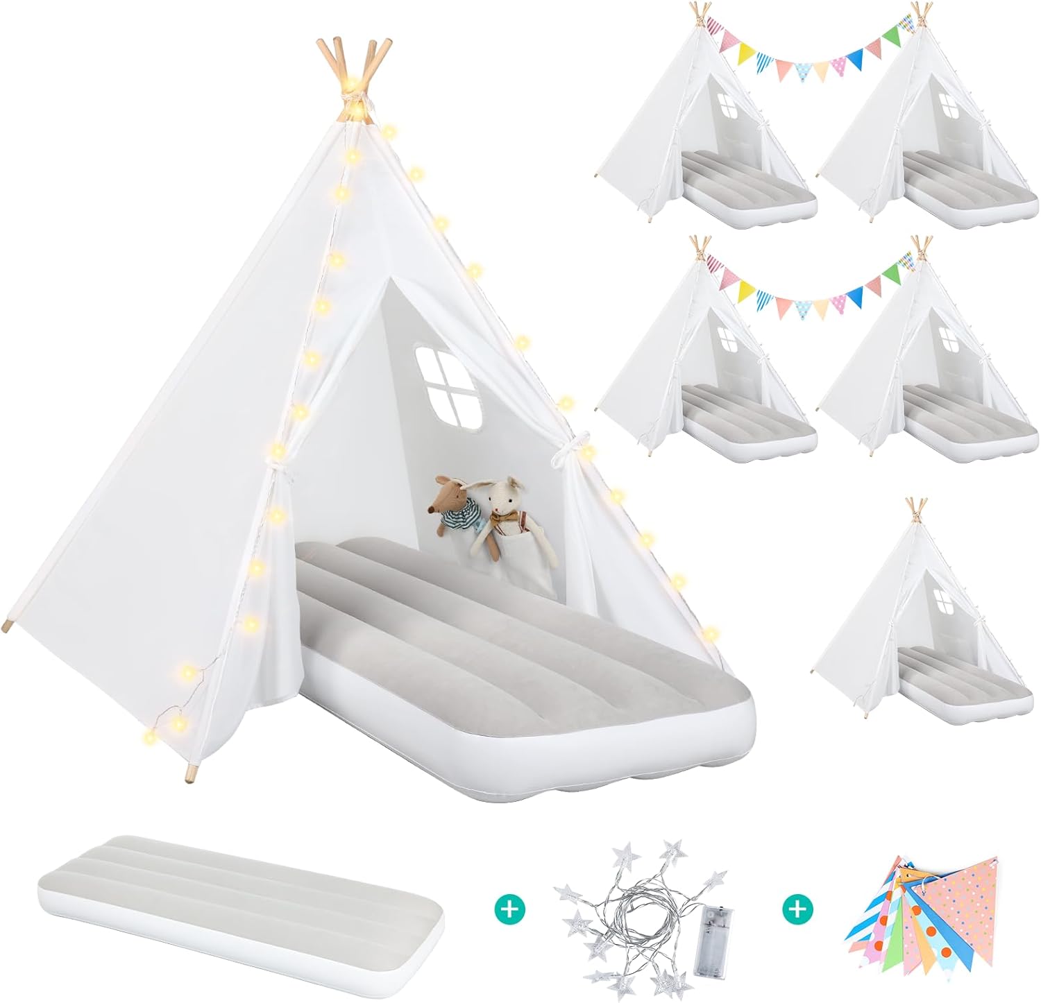 Inflatable Teepee Set: Star Lights, Flags - Sumbababy