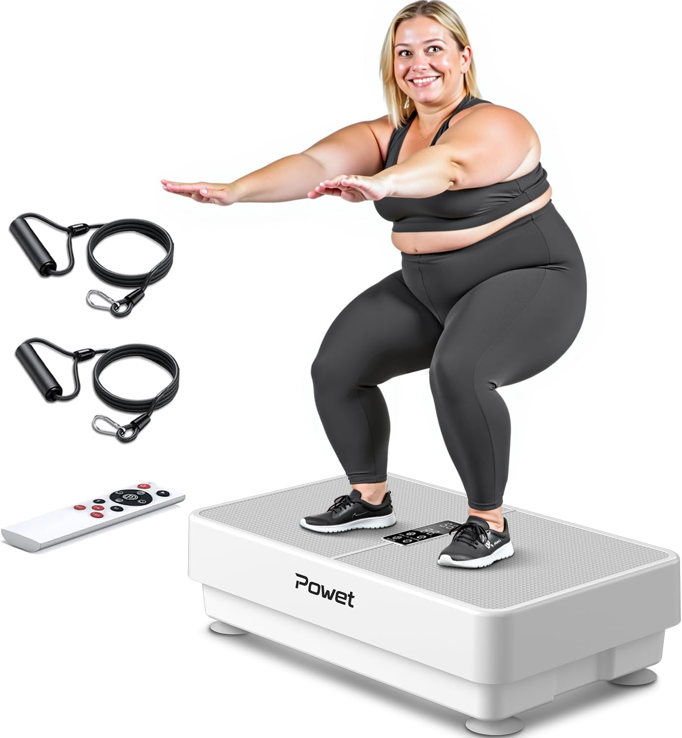 POWET Vibration Plate: 99 Speeds, 5 Modes, 400lbs Capacity